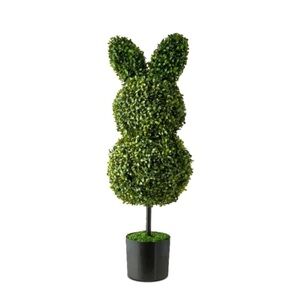 Texas House Boxwood Easter Bunny Topiary, Green, 35', 1 Count